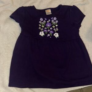 Gymboree Purple Dress with Floral Embroidery